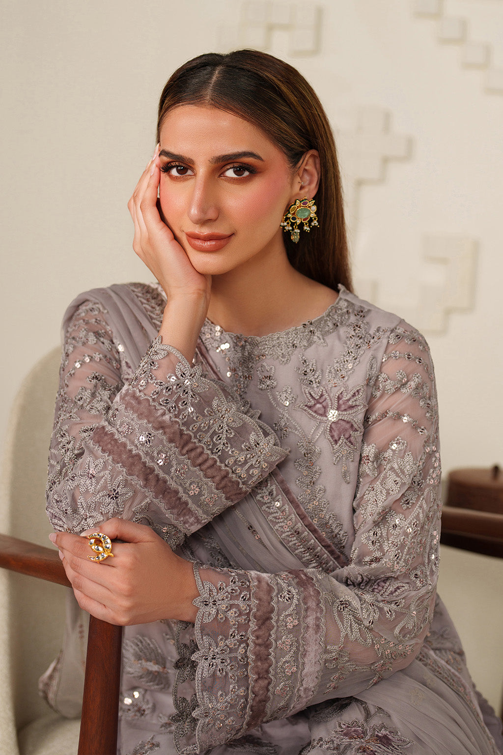 UE-618 Embroidered Chiffon