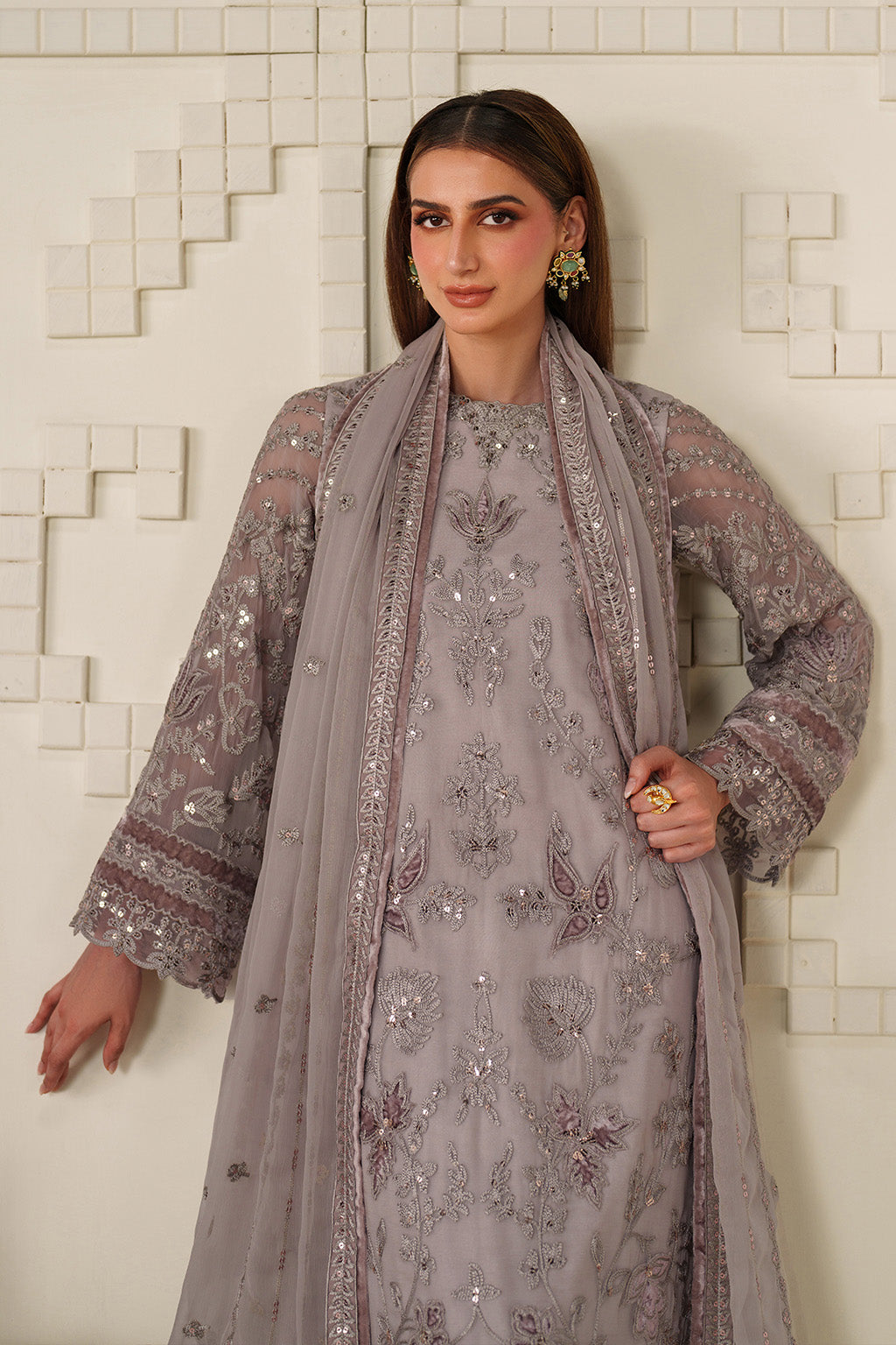 UE-618 Embroidered Chiffon