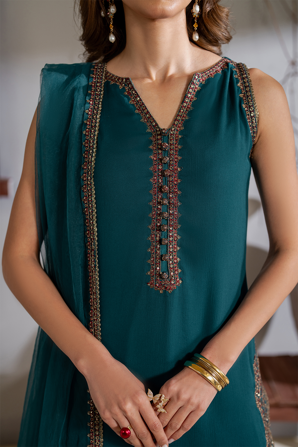 CC-51 Embroidered Chiffon