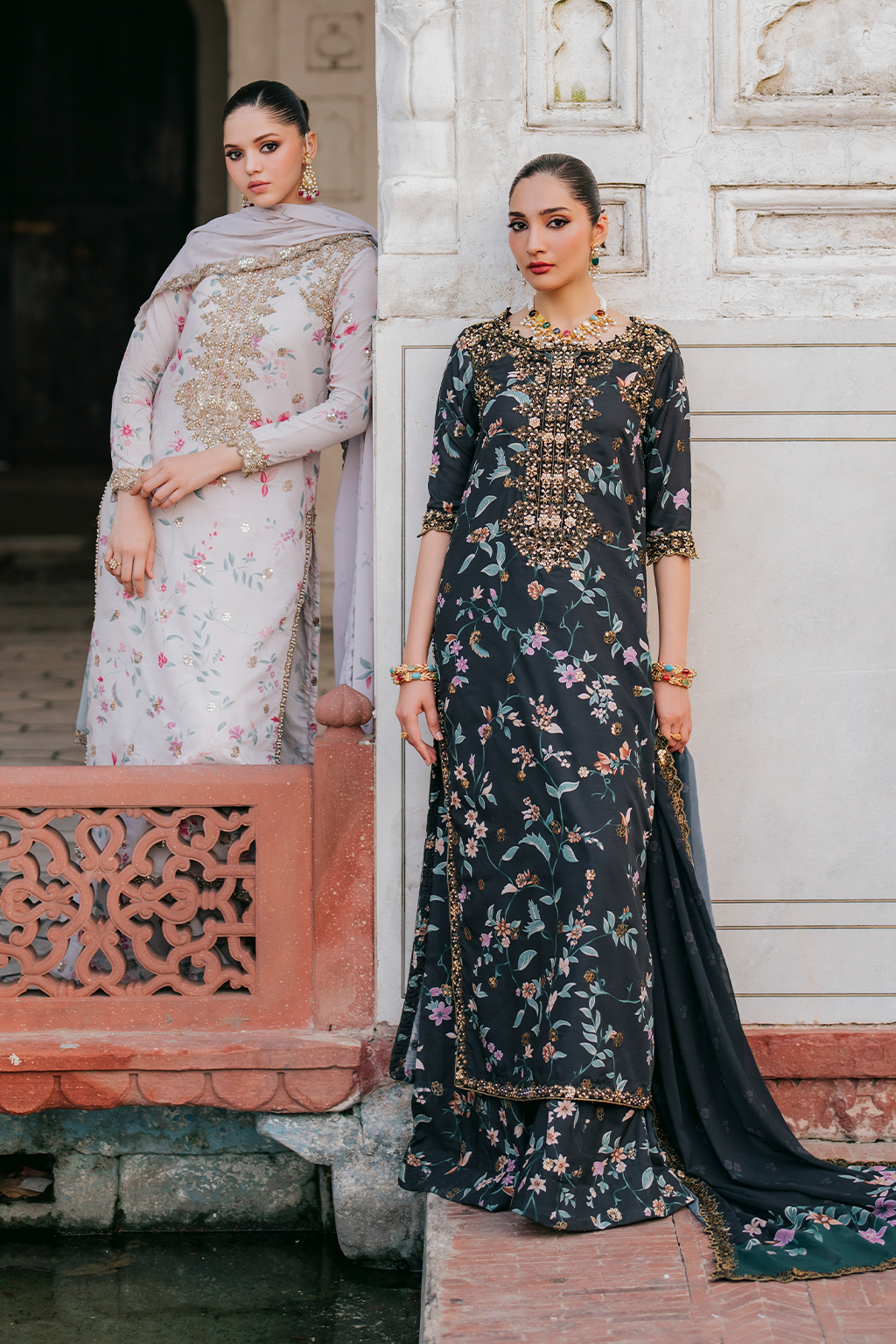 UE-317 Embroidered Raw Silk