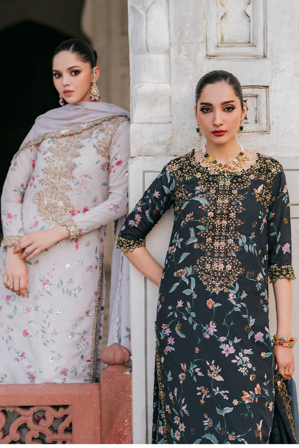 UE-317 Embroidered Raw Silk