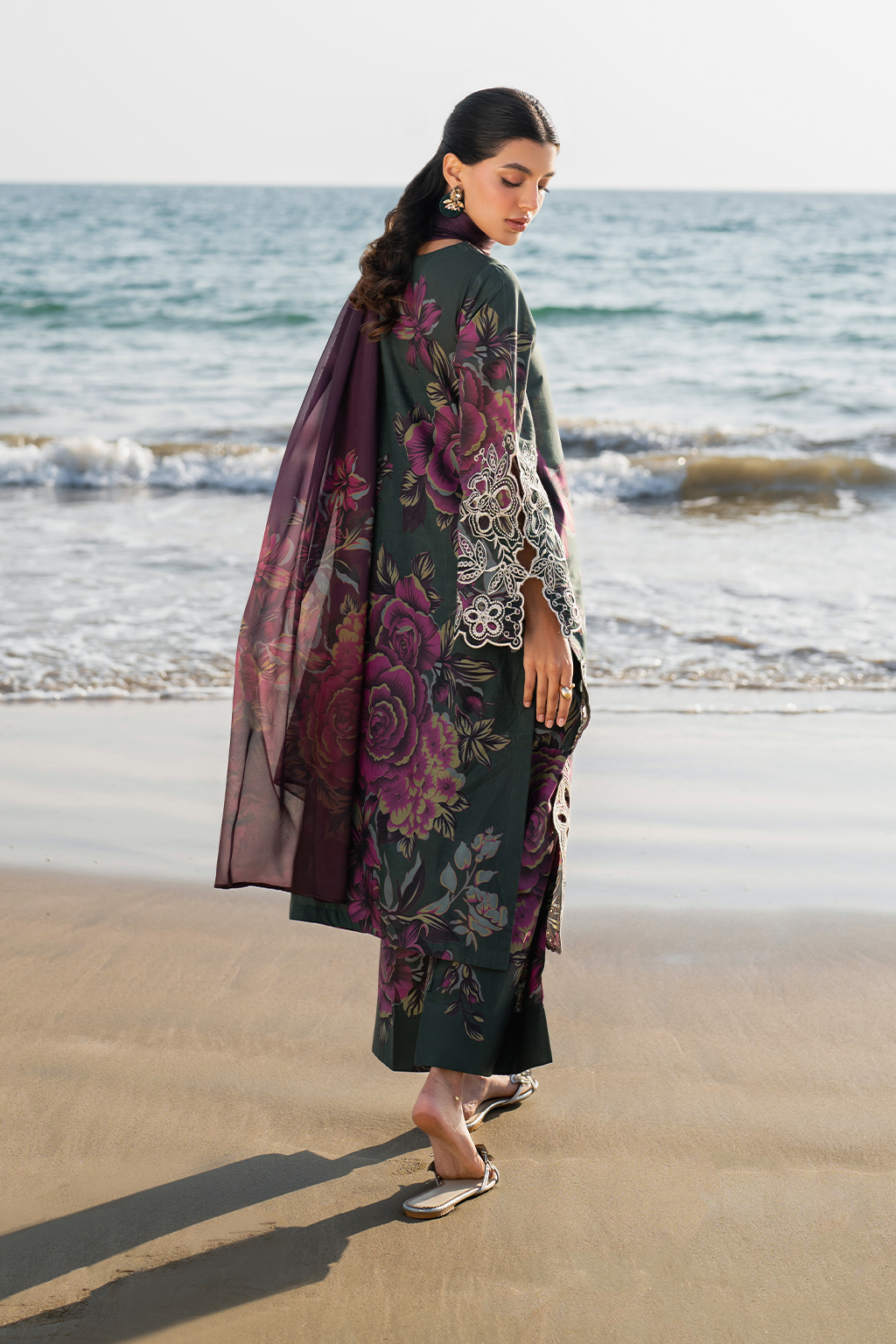 UE-408 Embroidered Printed Lawn