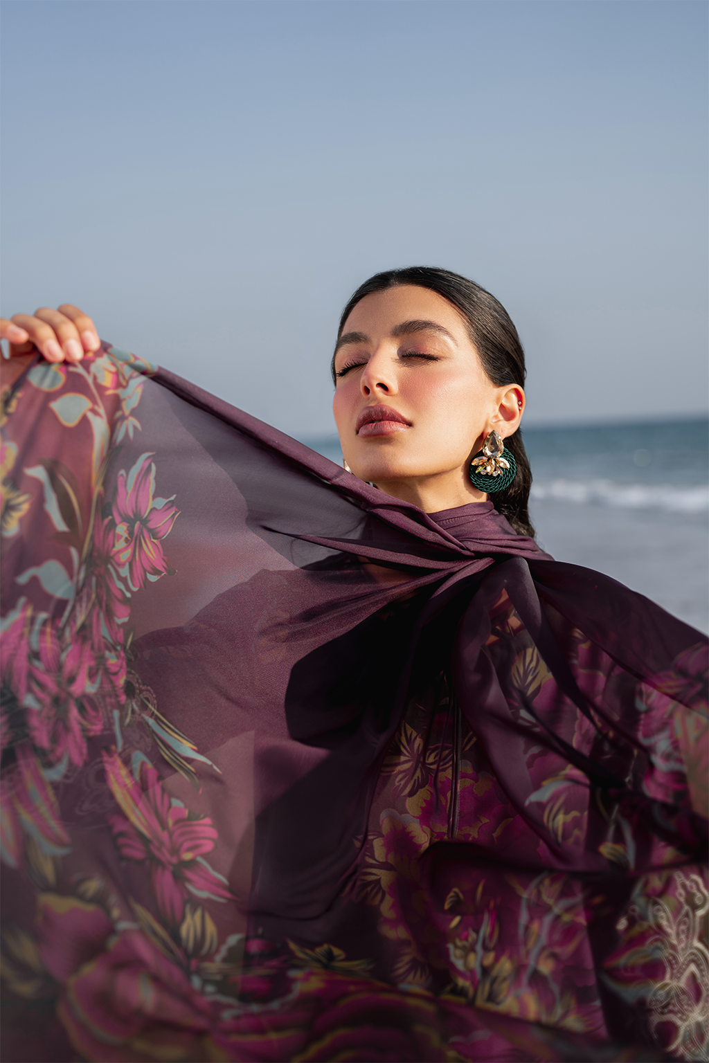 UE-408 Embroidered Printed Lawn