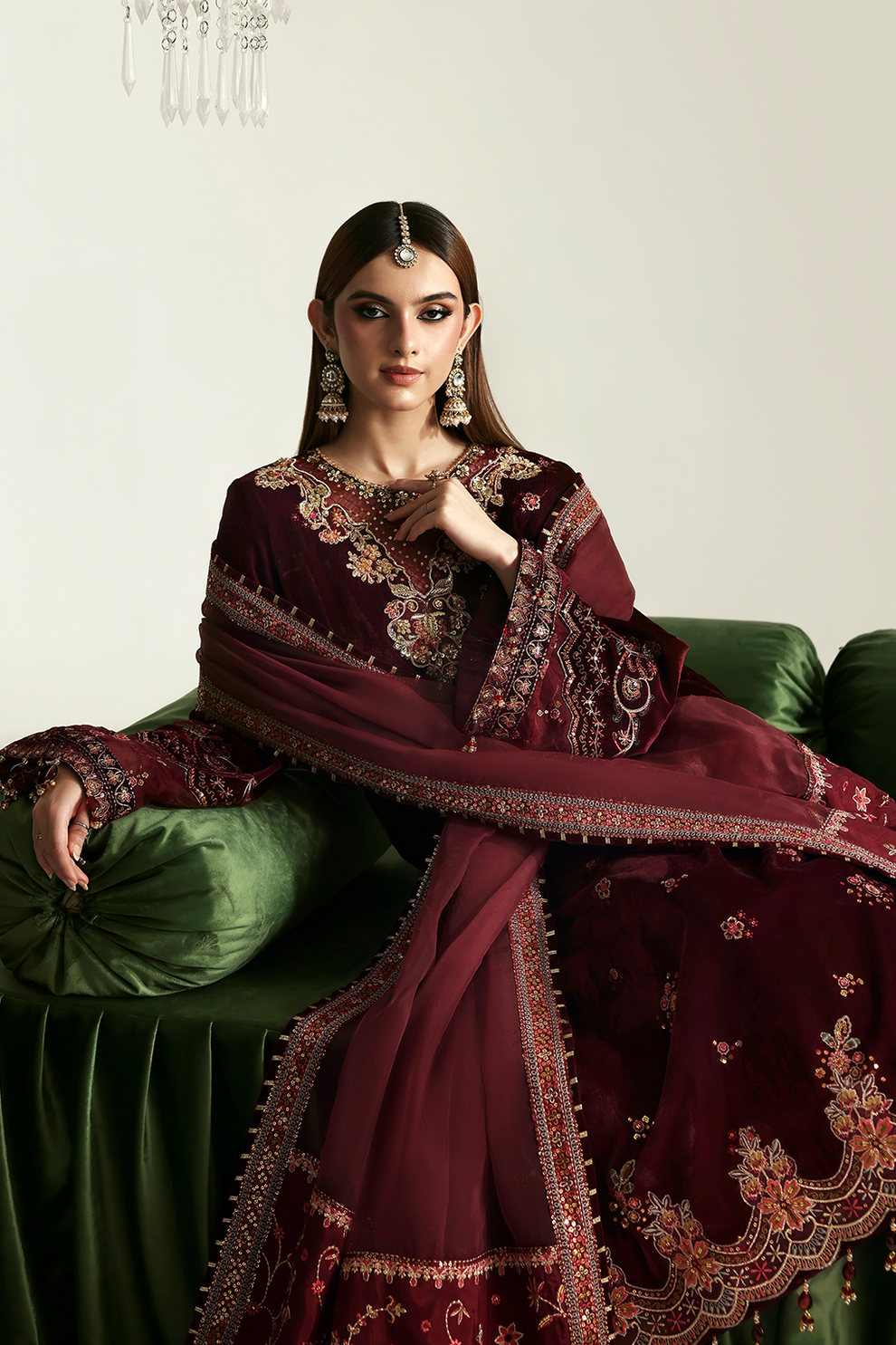 NADIRA Zarposh velvet collection by Emaan Adeel at #VogueClothingStudio