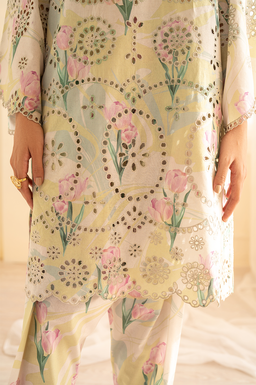 UE-440  Embroidered Printed Lawn
