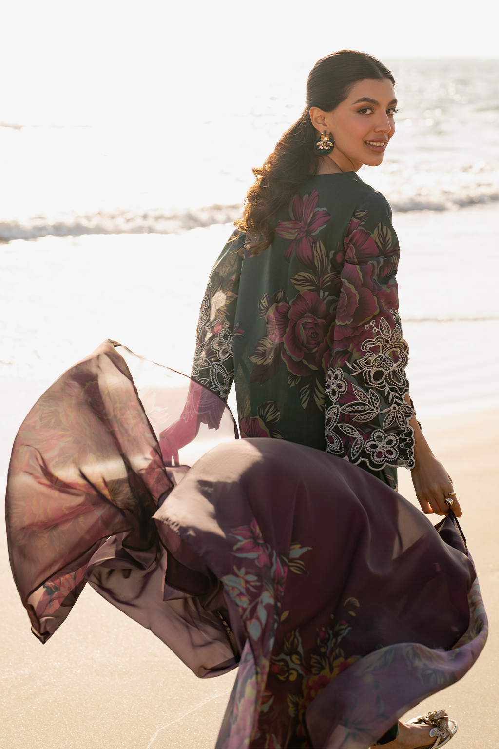 UE-408 Embroidered Printed Lawn