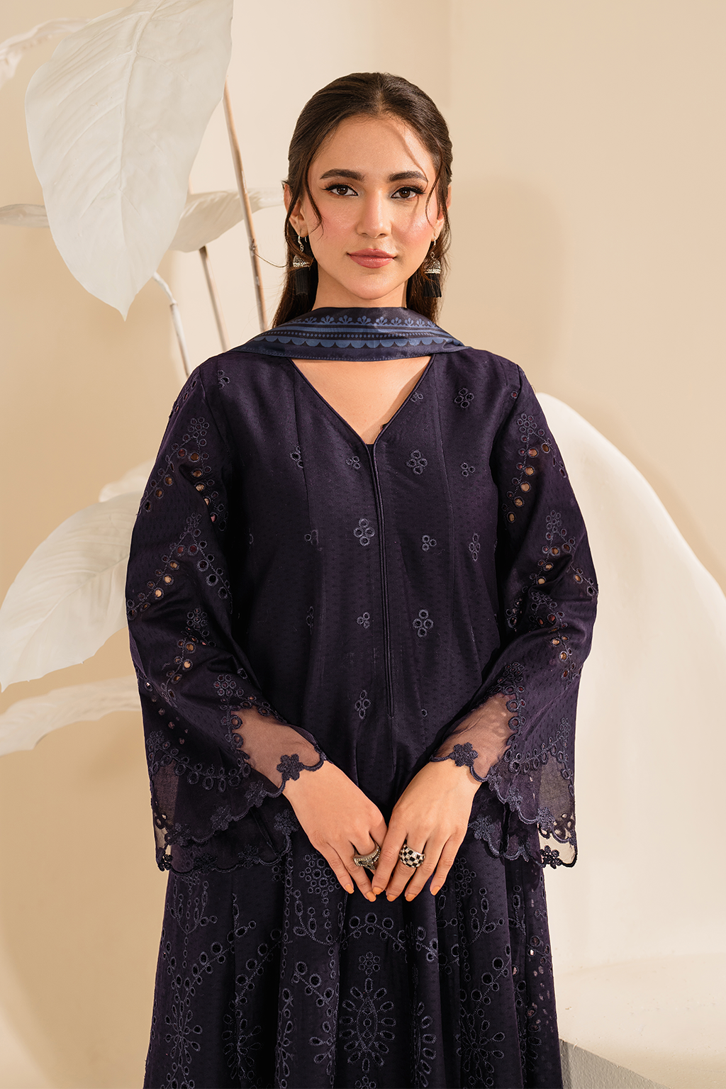 UE-427 Embroidered Textured Lawn