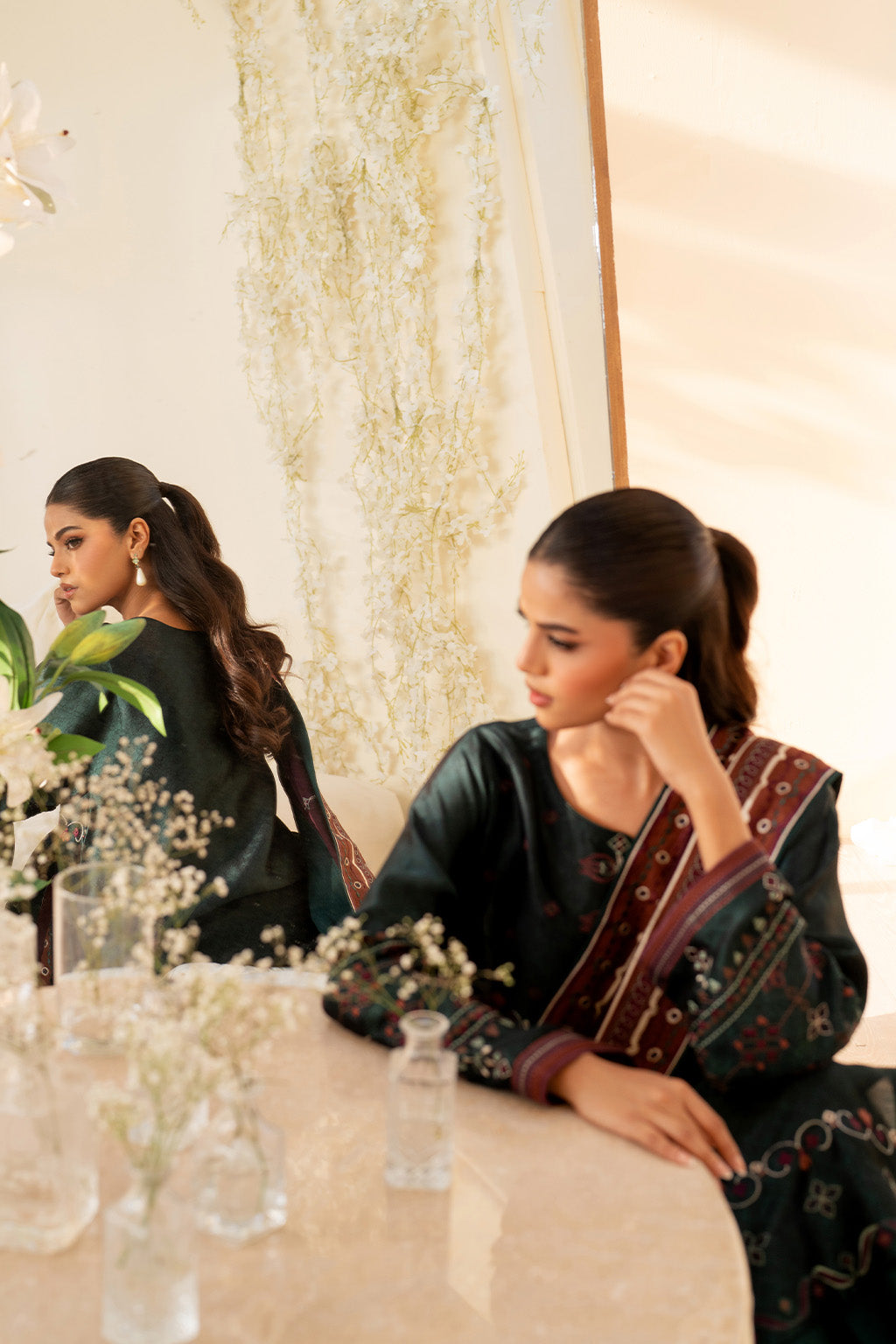 UE-435 Embroidered Pure Jacquard Silk