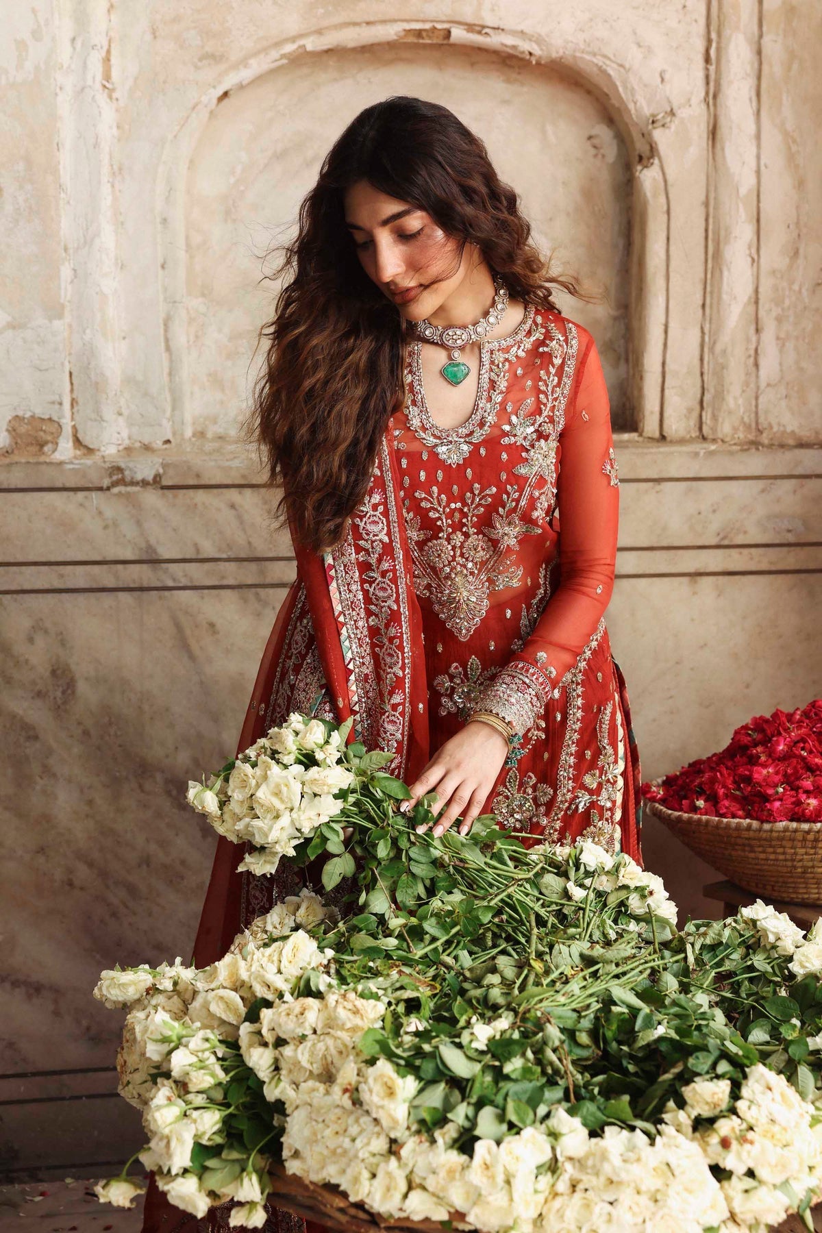 1607 Zarbaft - Rang Mehal by Akbar Aslam at #VogueClothingStudio