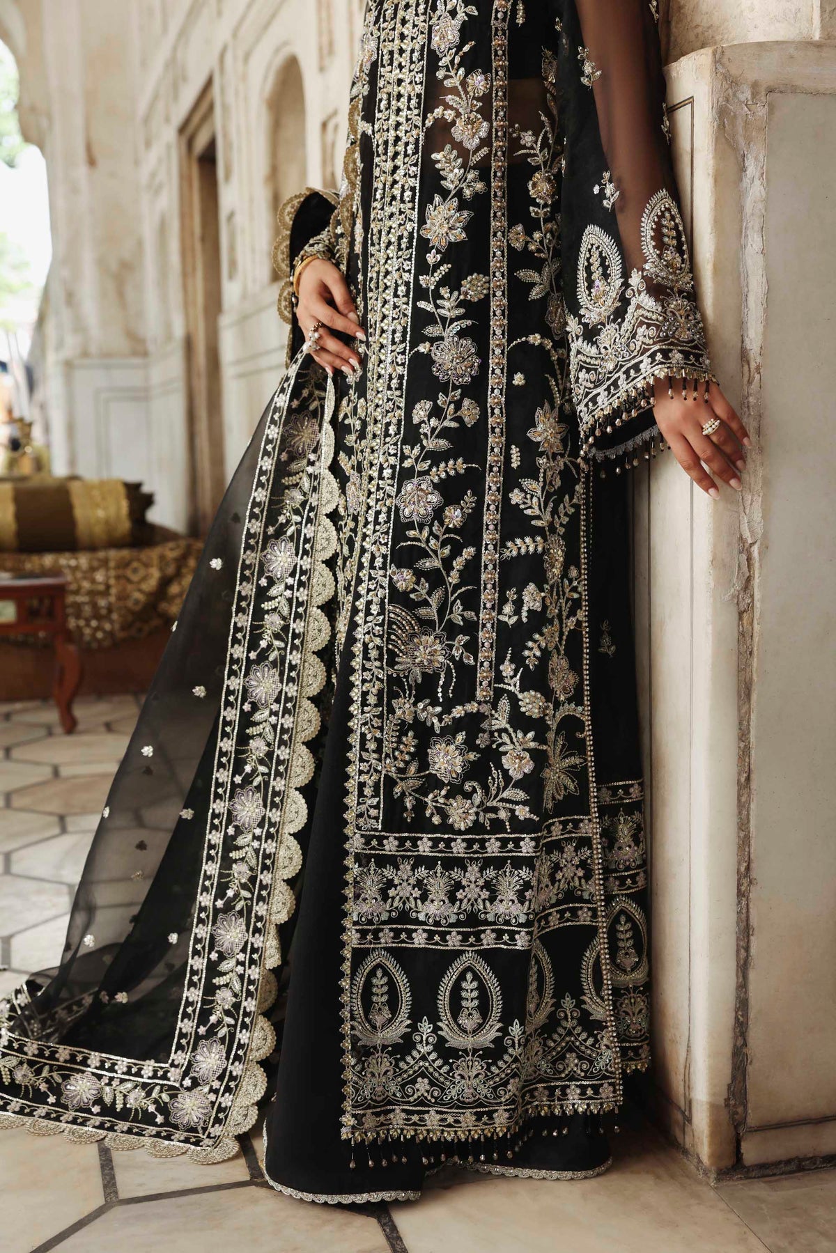 1603 Siyahgul - Rang Mehal by Akbar Aslam at #VogueClothingStudio