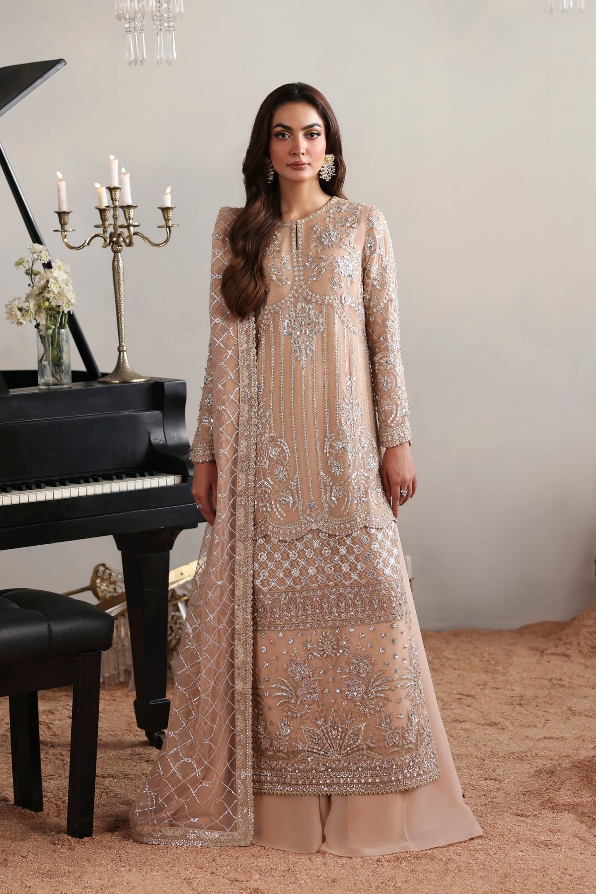 Elodie from MEERAS Luxury Chiffon by Akbar Aslam at #VogueClothingStudio