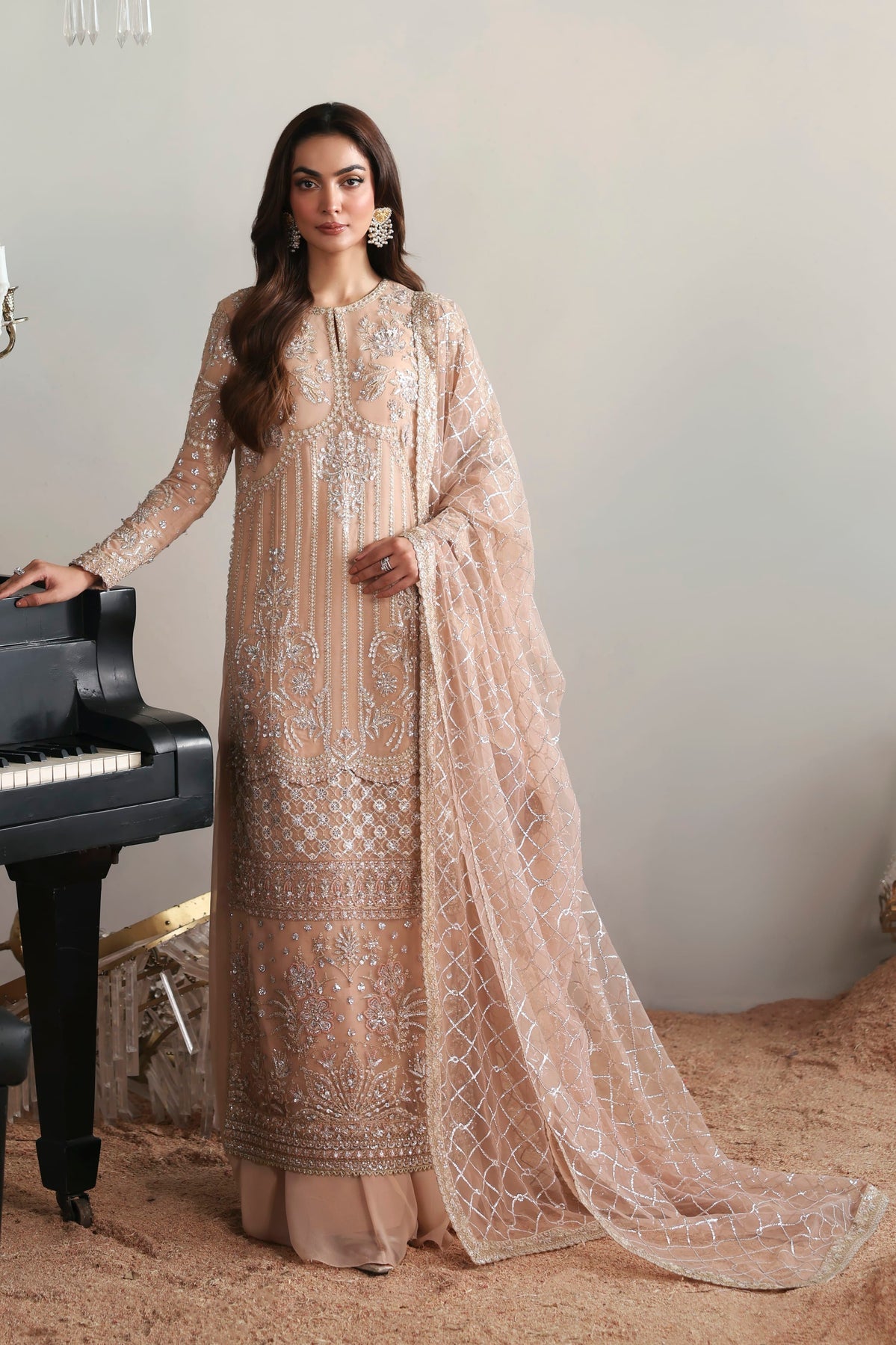 Elodie from MEERAS Luxury Chiffon by Akbar Aslam at #VogueClothingStudio