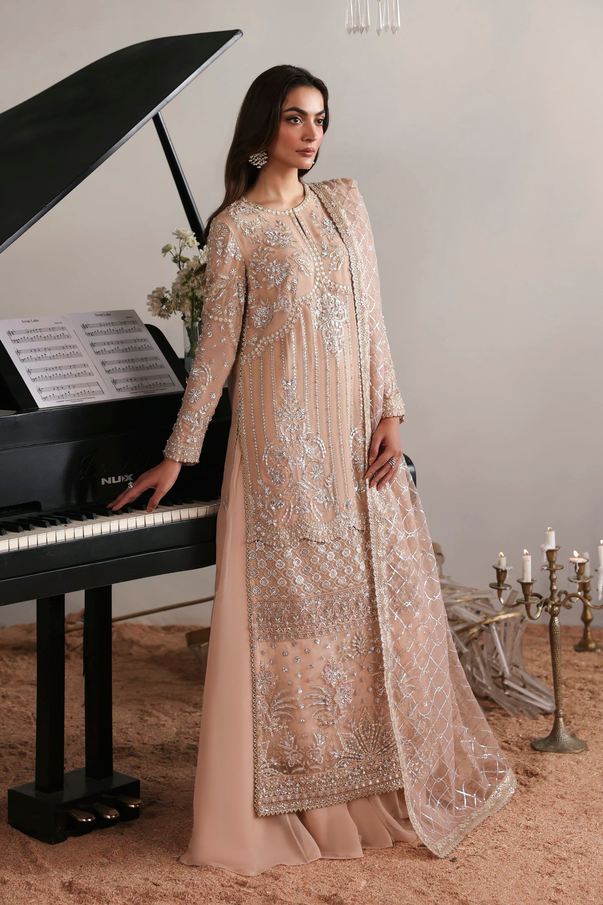 Elodie from MEERAS Luxury Chiffon by Akbar Aslam at #VogueClothingStudio