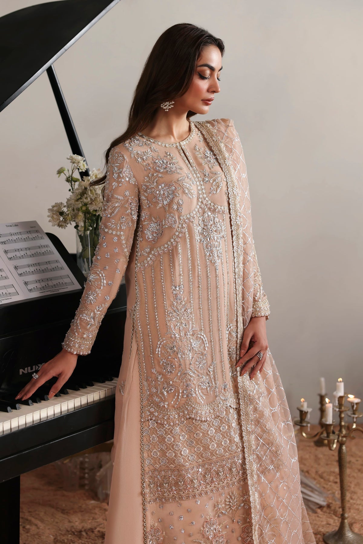 Elodie from MEERAS Luxury Chiffon by Akbar Aslam at #VogueClothingStudio