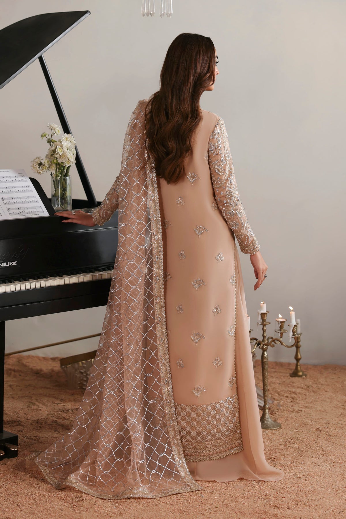Elodie from MEERAS Luxury Chiffon by Akbar Aslam at #VogueClothingStudio