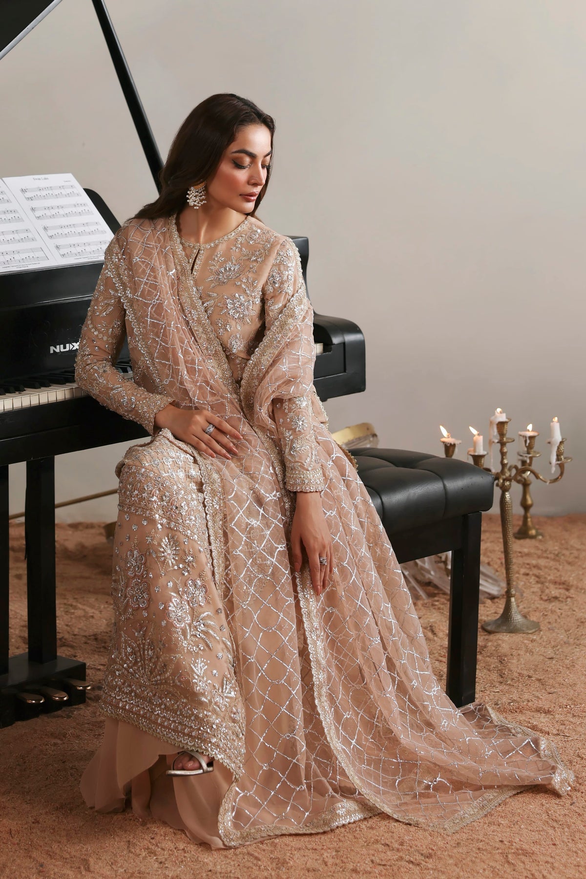 Elodie from MEERAS Luxury Chiffon by Akbar Aslam at #VogueClothingStudio