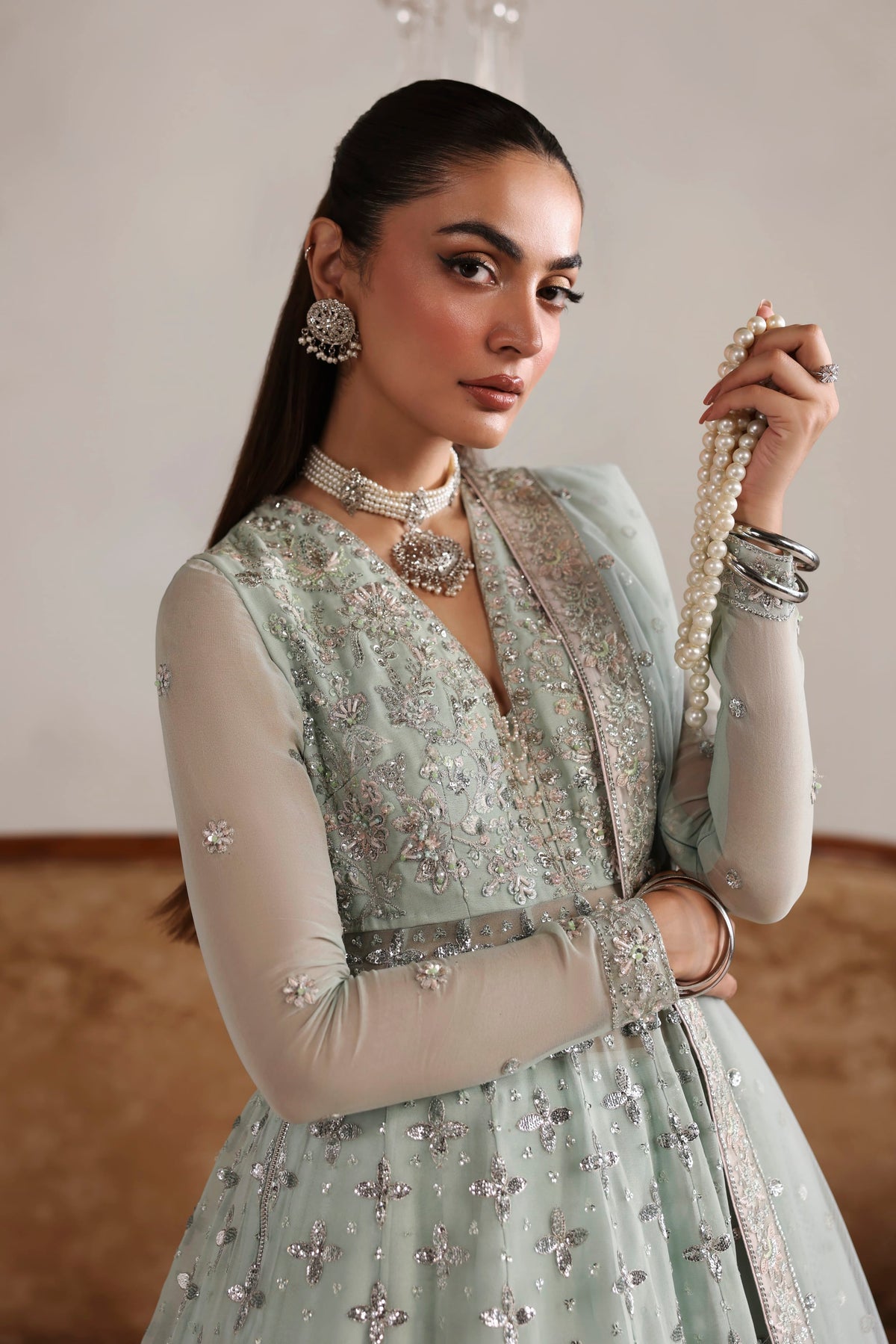 Noelle from MEERAS Luxury Chiffon by Akbar Aslam at #VogueClothingStudio