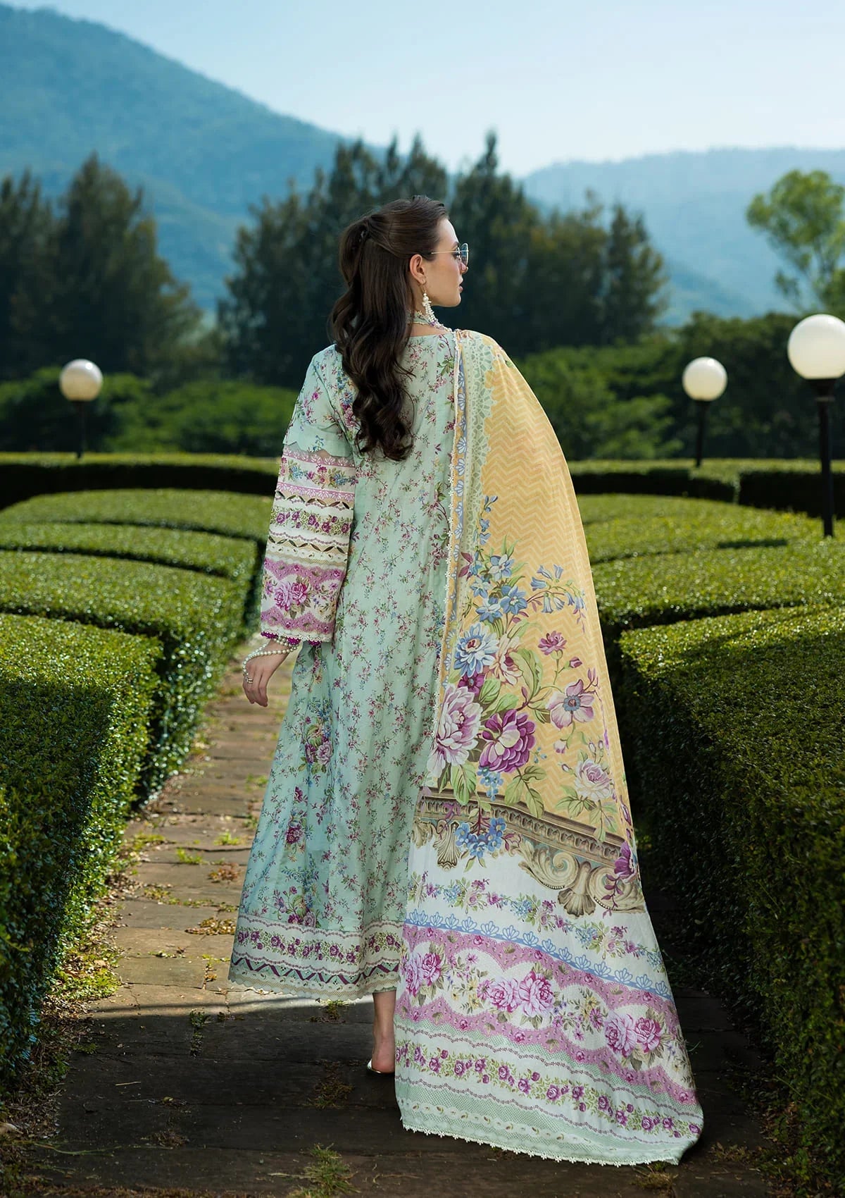 beautiful Printed Voile Dupatta in light florals