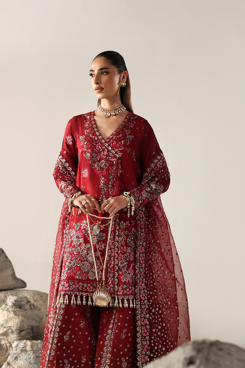 SERENITY BLOOM - Serein luxe silk by Emaan Adeel at #VogueClothingStudio