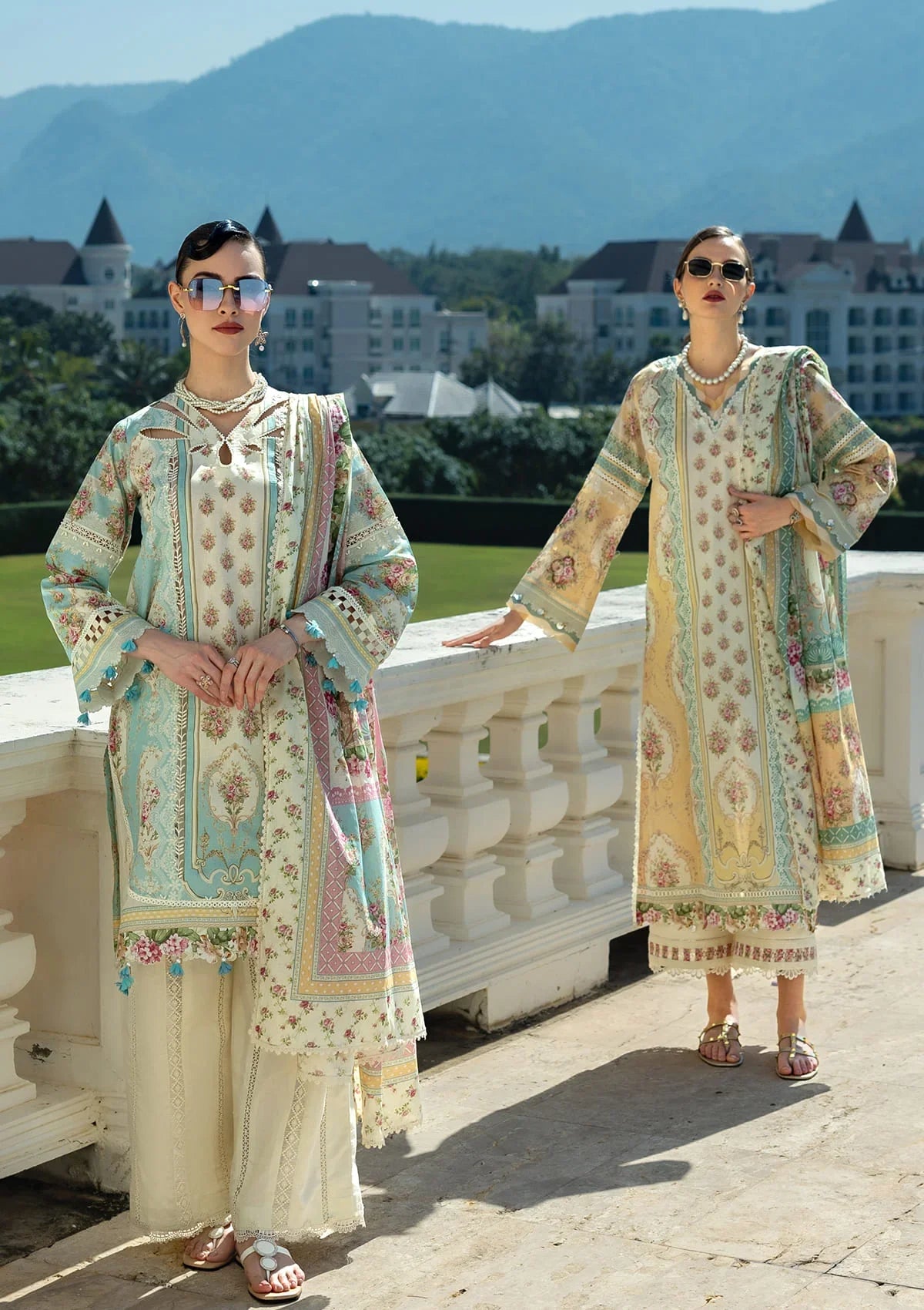 Charming front images of digital printed lawn dresses 