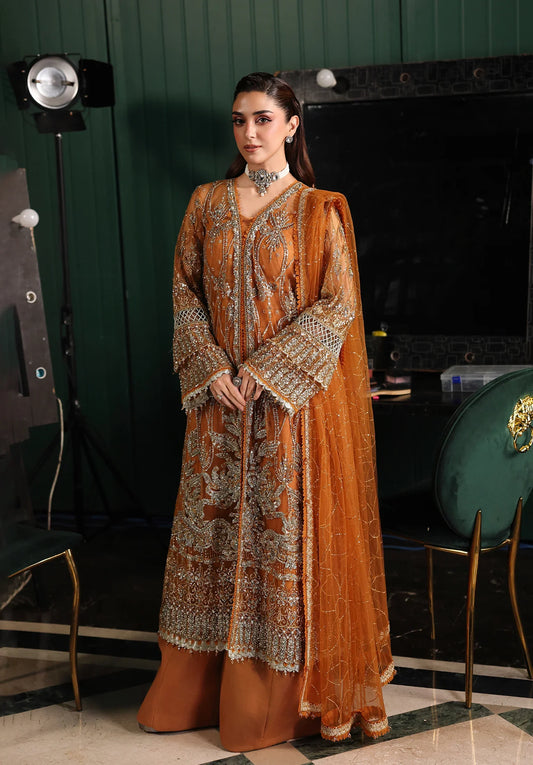 ESH-09 SAFFRON-STARDOM - FORMAL HANDWORK '25 by Elaf Premium at #VogueClothingStudio