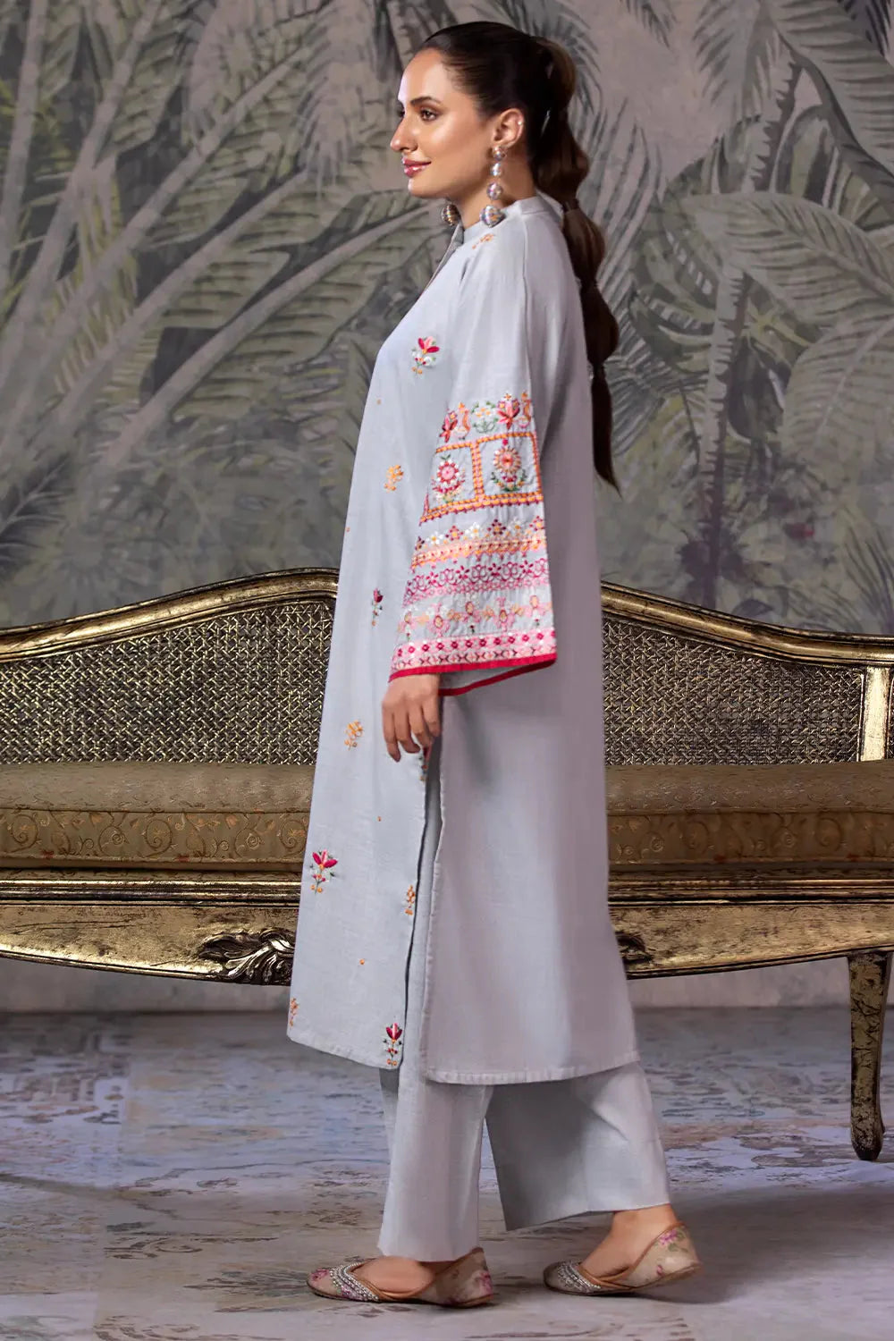 2PC Embroidered Stitched Cambric Suit KST-24016 Embroidered KHAS STORES 