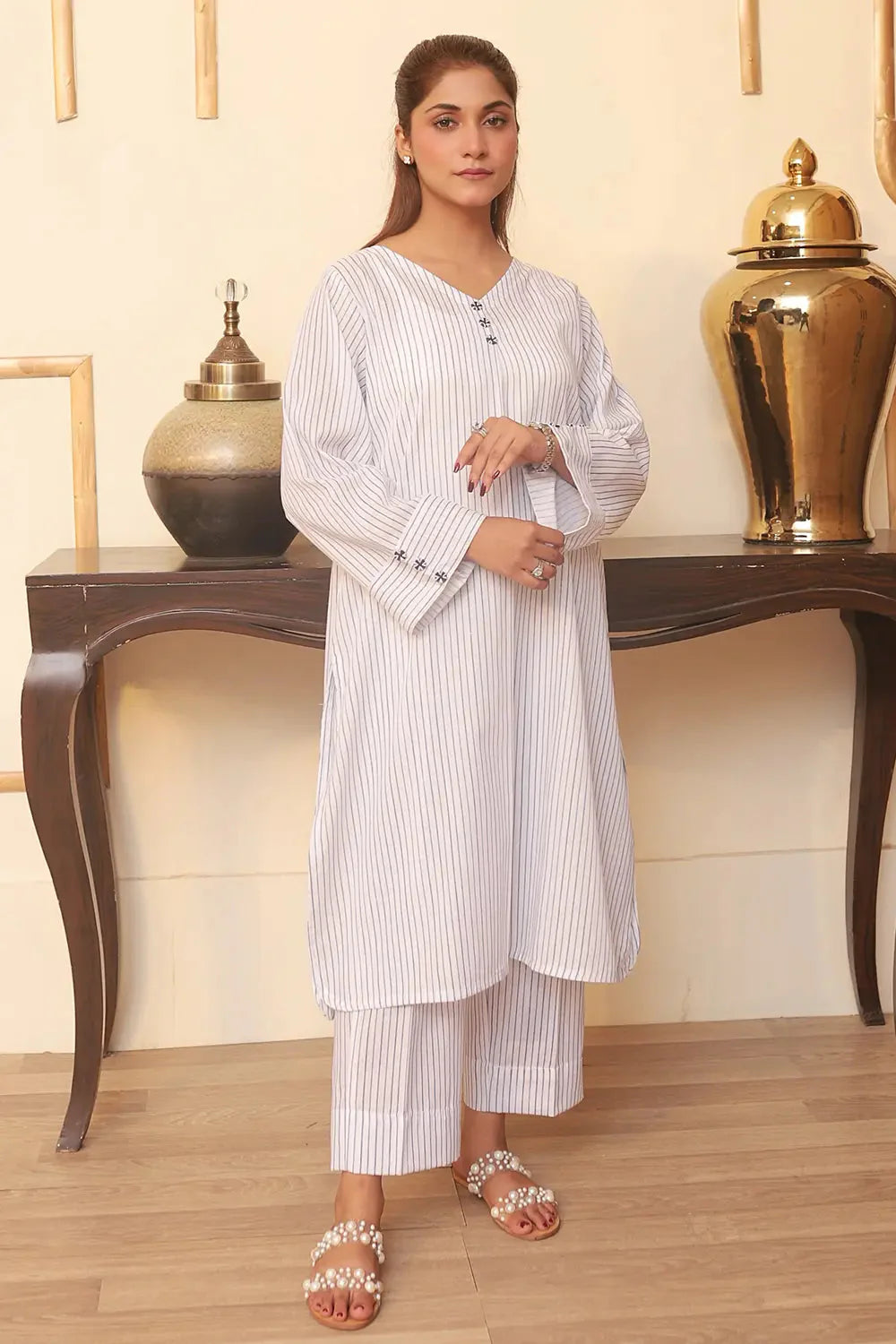 2PC Printed Stitched Cambric Suit KST-24027 Printed KHAS STORES 