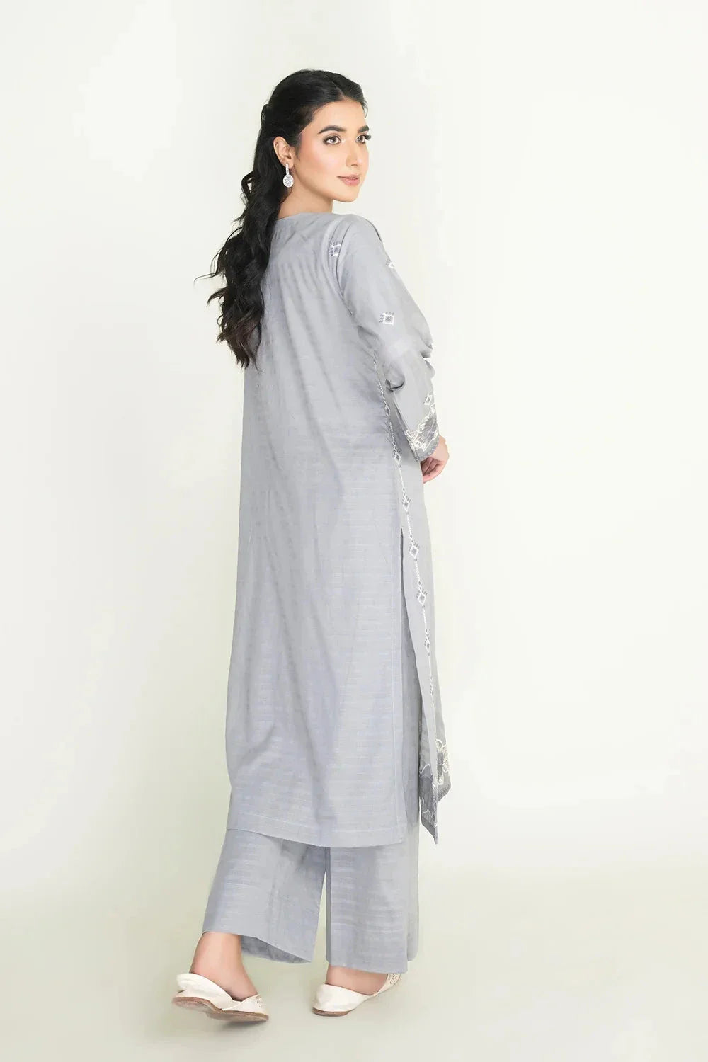 2PC Stitched Embroidered Lawn Shirt & Trouser | RKTE-3855 Embroidered KHAS STORES 