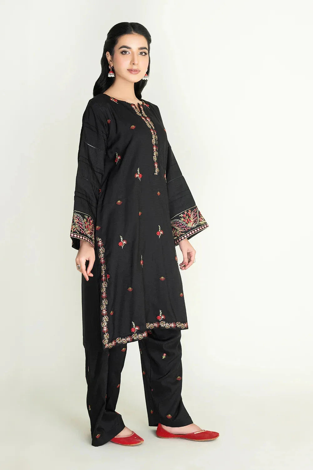 2PC Stitched Embroidered Lawn Shirt & Trouser | RKTE-3857 Embroidered KHAS STORES 
