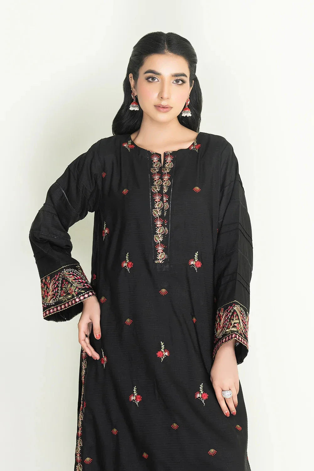 2PC Stitched Embroidered Lawn Shirt & Trouser | RKTE-3857 Embroidered KHAS STORES 