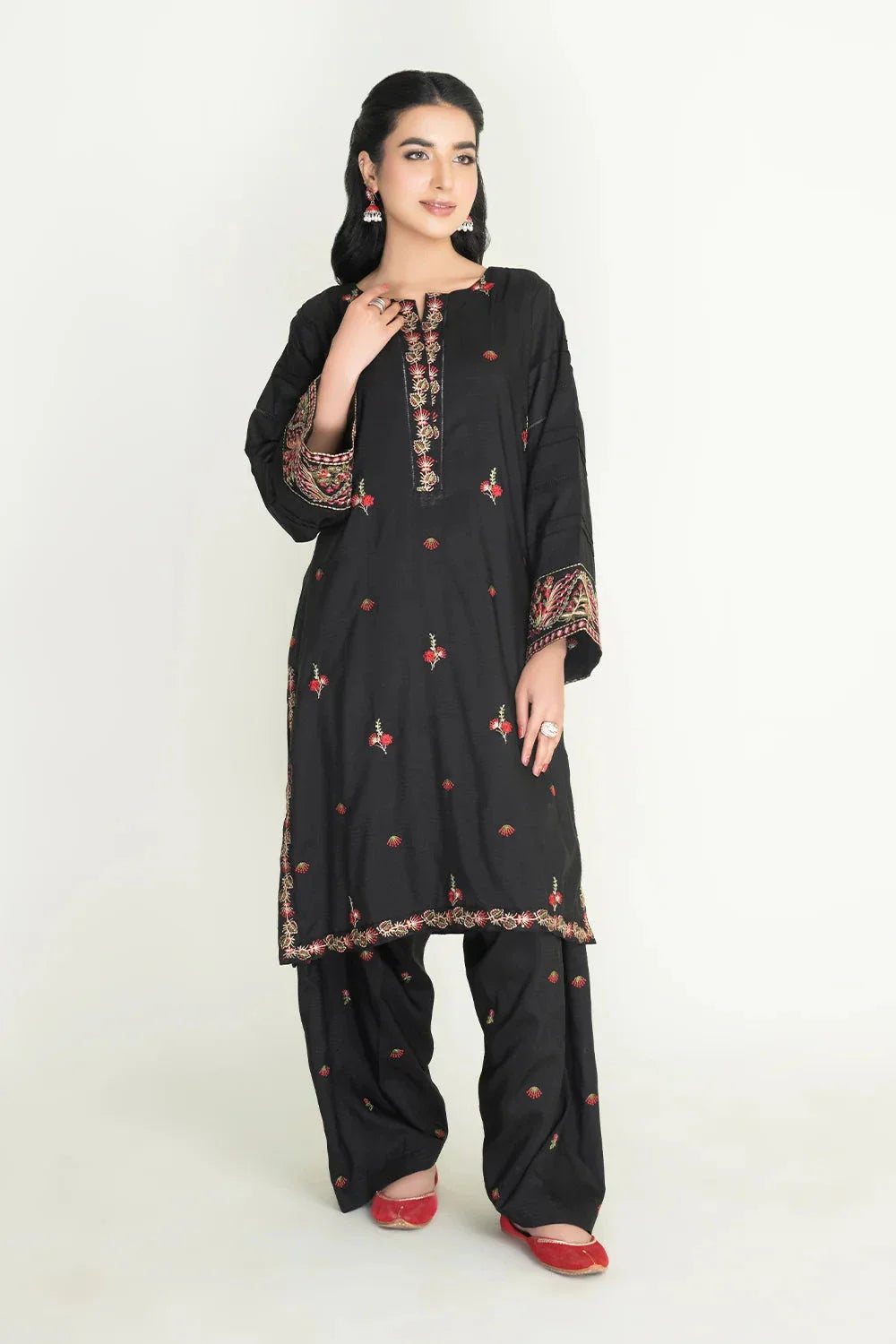 2PC Stitched Embroidered Lawn Shirt & Trouser | RKTE-3857 Embroidered KHAS STORES 