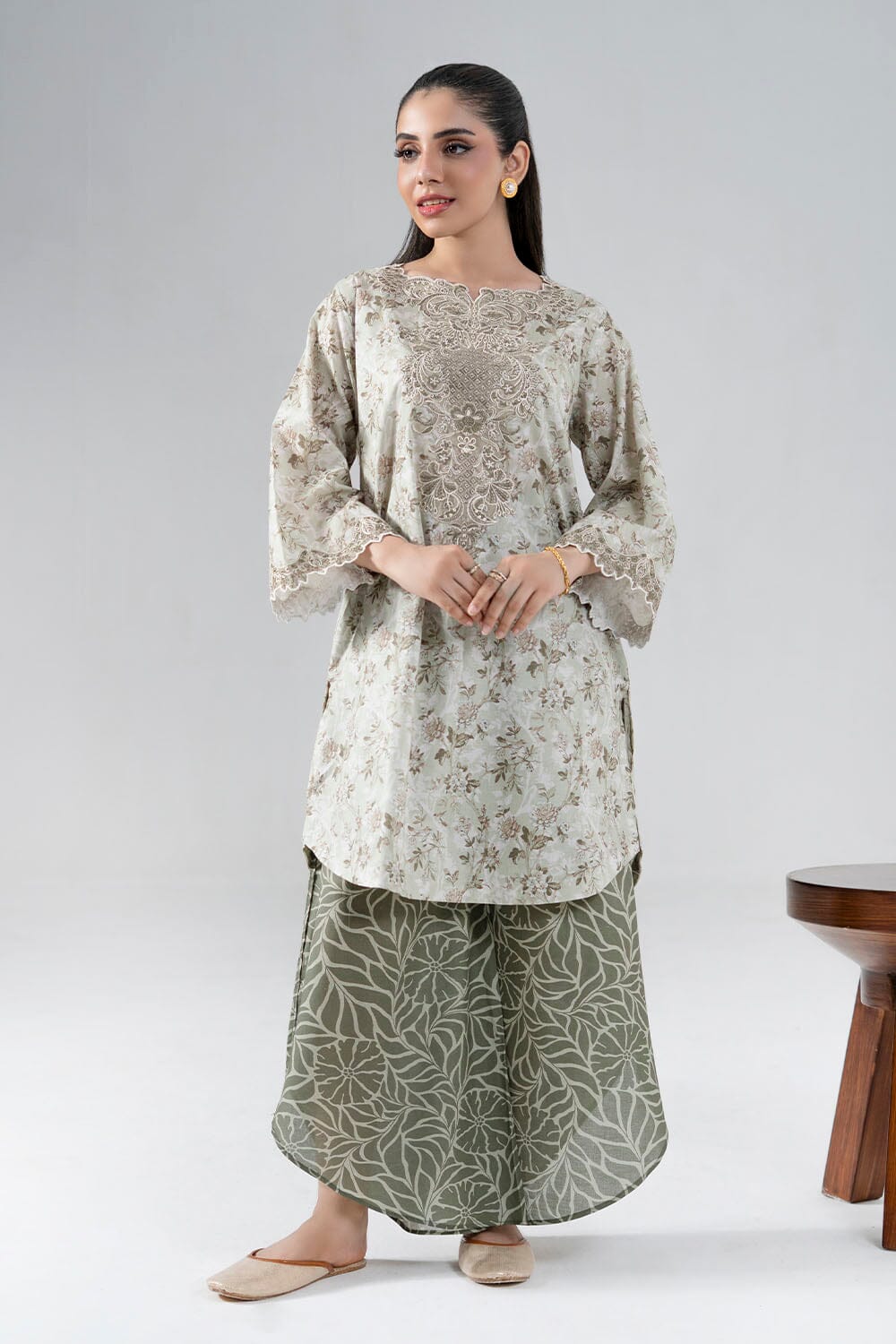 2PC Stitched Embroidered Lawn Shirt & Trouser | RTW-RKTE-4030 Embroidered KHAS STORES 