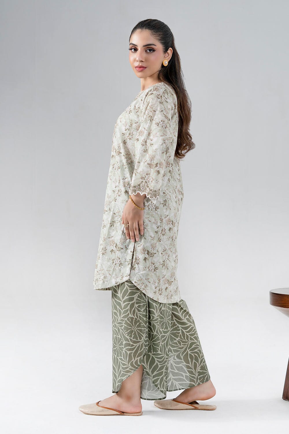 2PC Stitched Embroidered Lawn Shirt & Trouser | RTW-RKTE-4030 Embroidered KHAS STORES 