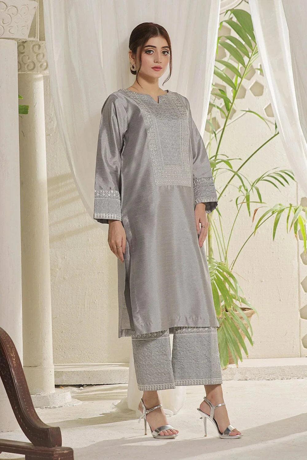 2PC Stitched Embroidered Silk Shirt & Trouser KFSE-2367 KHAS STORES 