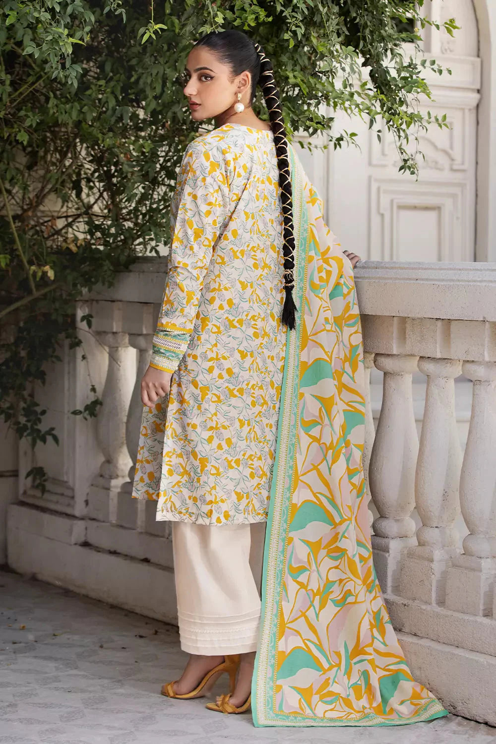 2PC Stitched Printed Lawn Shirt and Dupatta KSD-2673 Printed KHAS STORES 