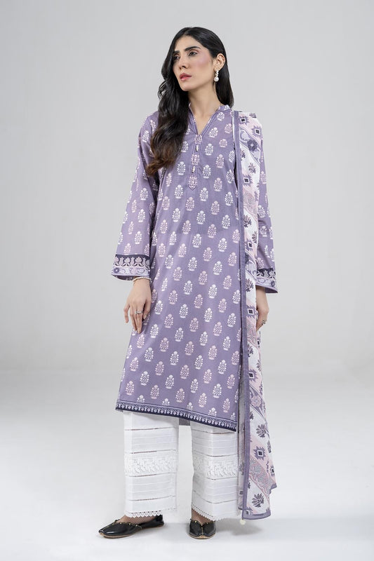 2PC Stitched Printed Lawn Shirt & Dupatta | RTW-KSD-4036 Printed KHAS STORES 