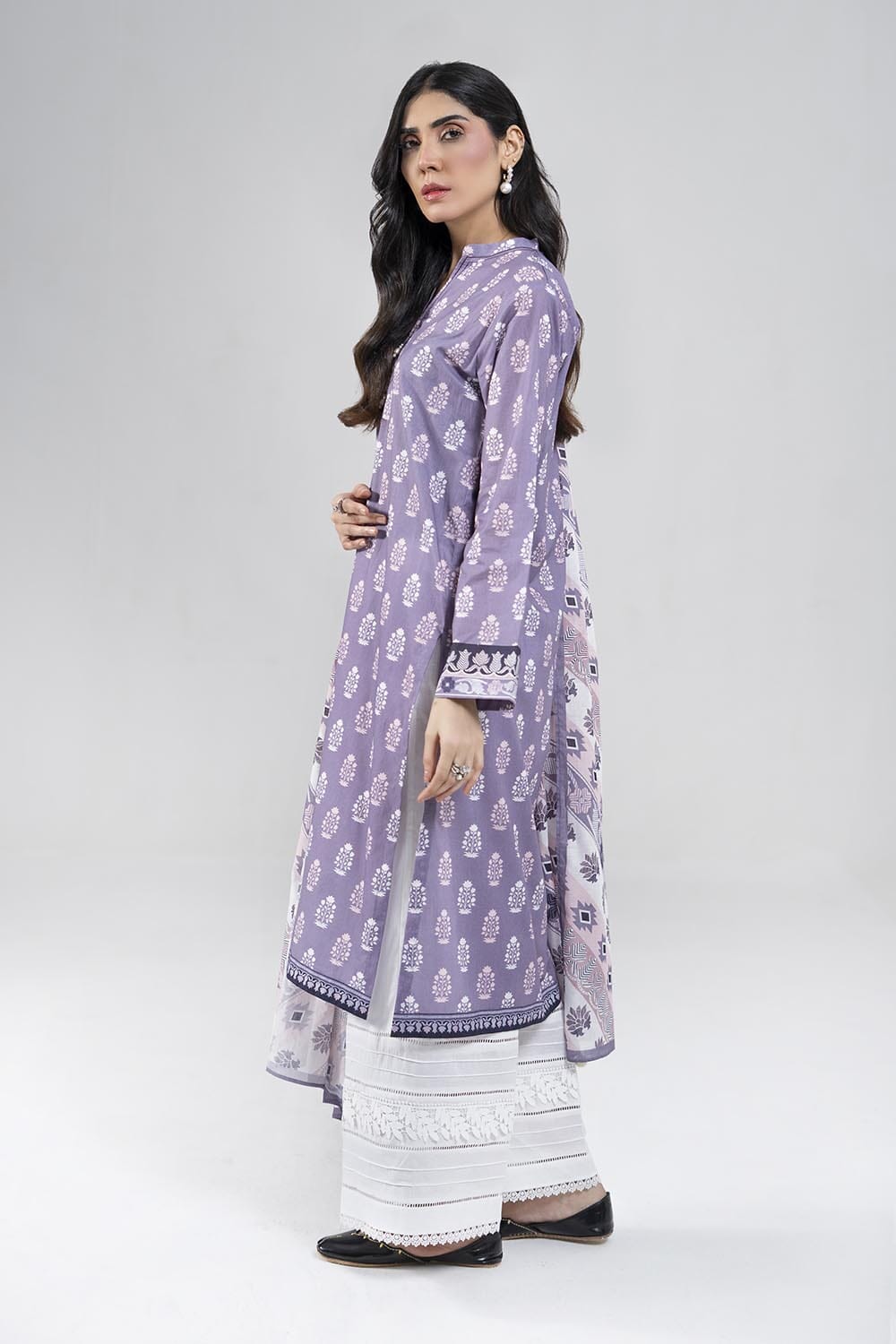 2PC Stitched Printed Lawn Shirt & Dupatta | RTW-KSD-4036 Printed KHAS STORES 
