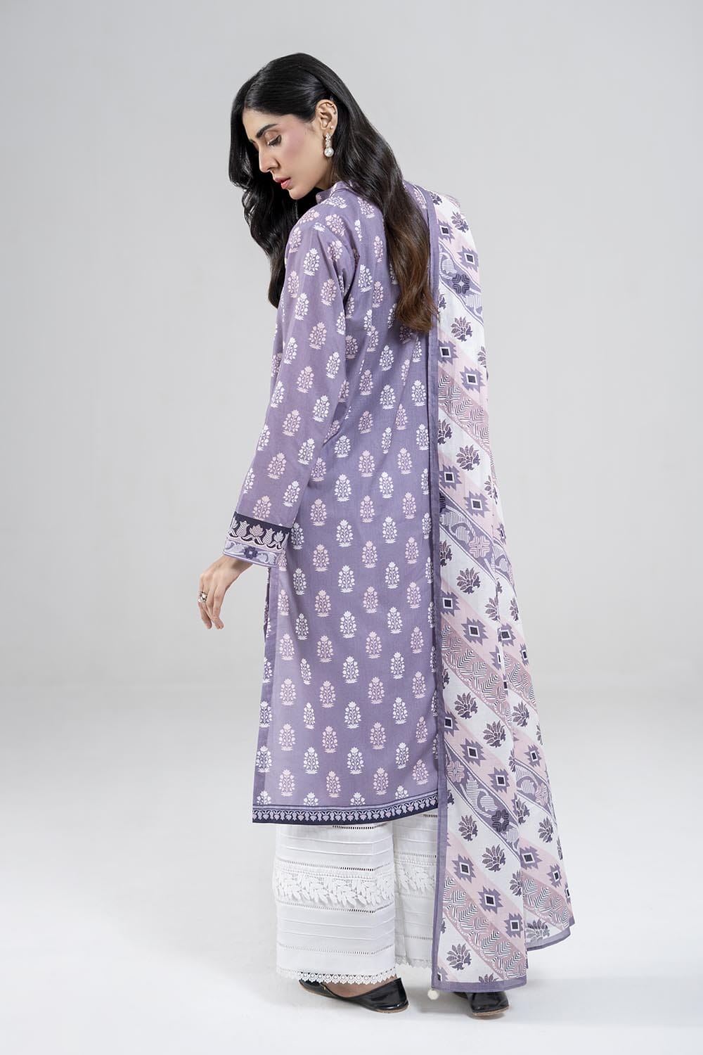 2PC Stitched Printed Lawn Shirt & Dupatta | RTW-KSD-4036 Printed KHAS STORES 