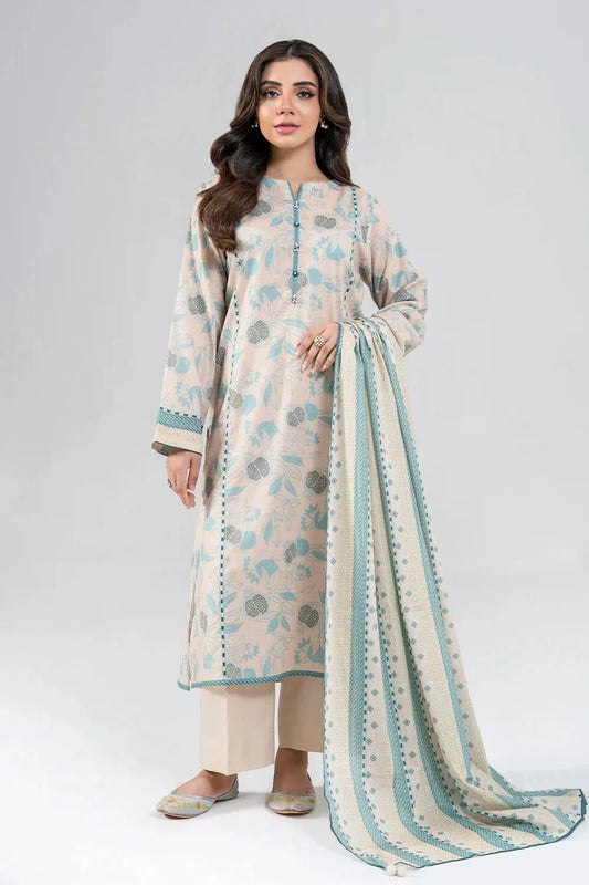 2PC Stitched Printed Lawn Shirt & Dupatta | RTW-KSD-4037 Printed KHAS STORES 
