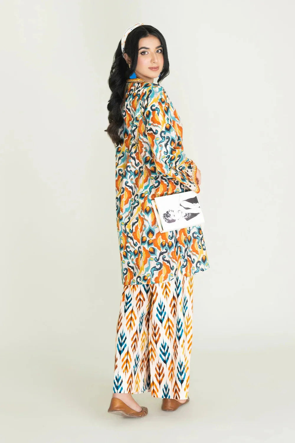 2PC Stitched Printed Lawn Shirt & Trouser | RTW-KST-3460 Printed KHAS STORES 
