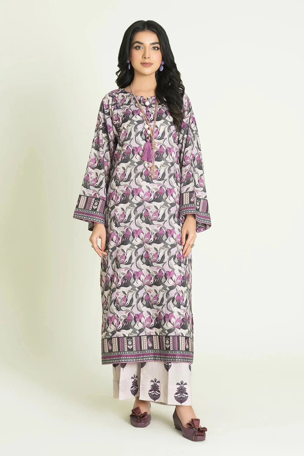 2PC Stitched Printed Lawn Shirt & Trouser | RTW-KST-3466 Printed KHAS STORES 