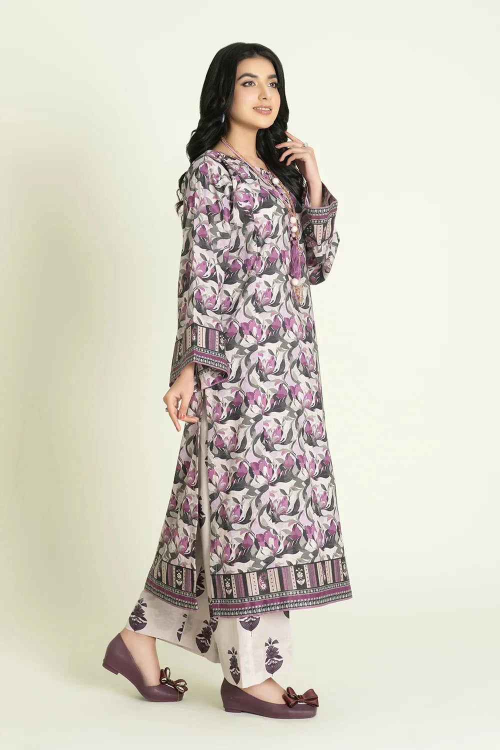 2PC Stitched Printed Lawn Shirt & Trouser | RTW-KST-3466 Printed KHAS STORES 