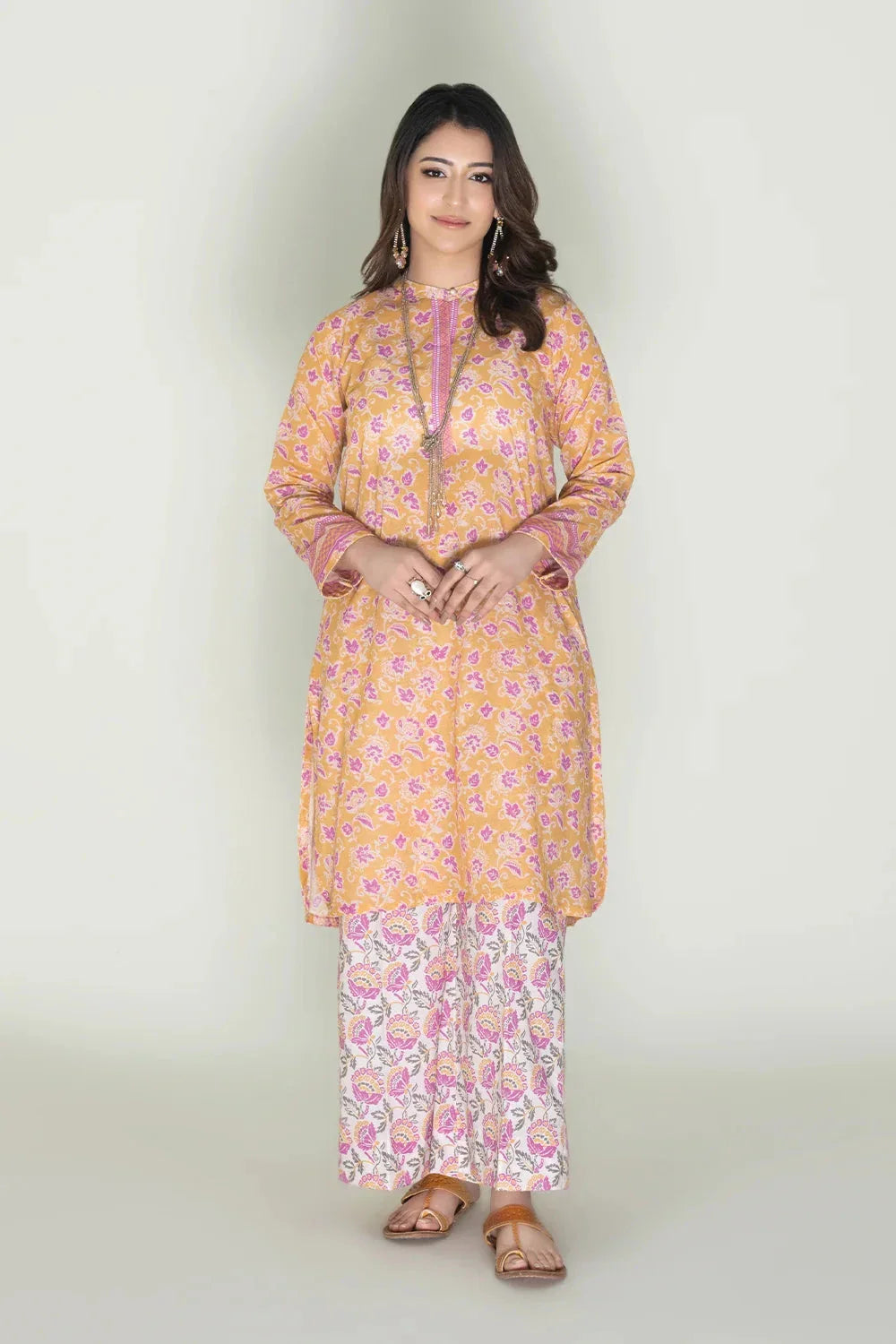 2PC Stitched Printed Lawn Shirt & Trouser | RTW-KST-3844 Printed KHAS STORES 