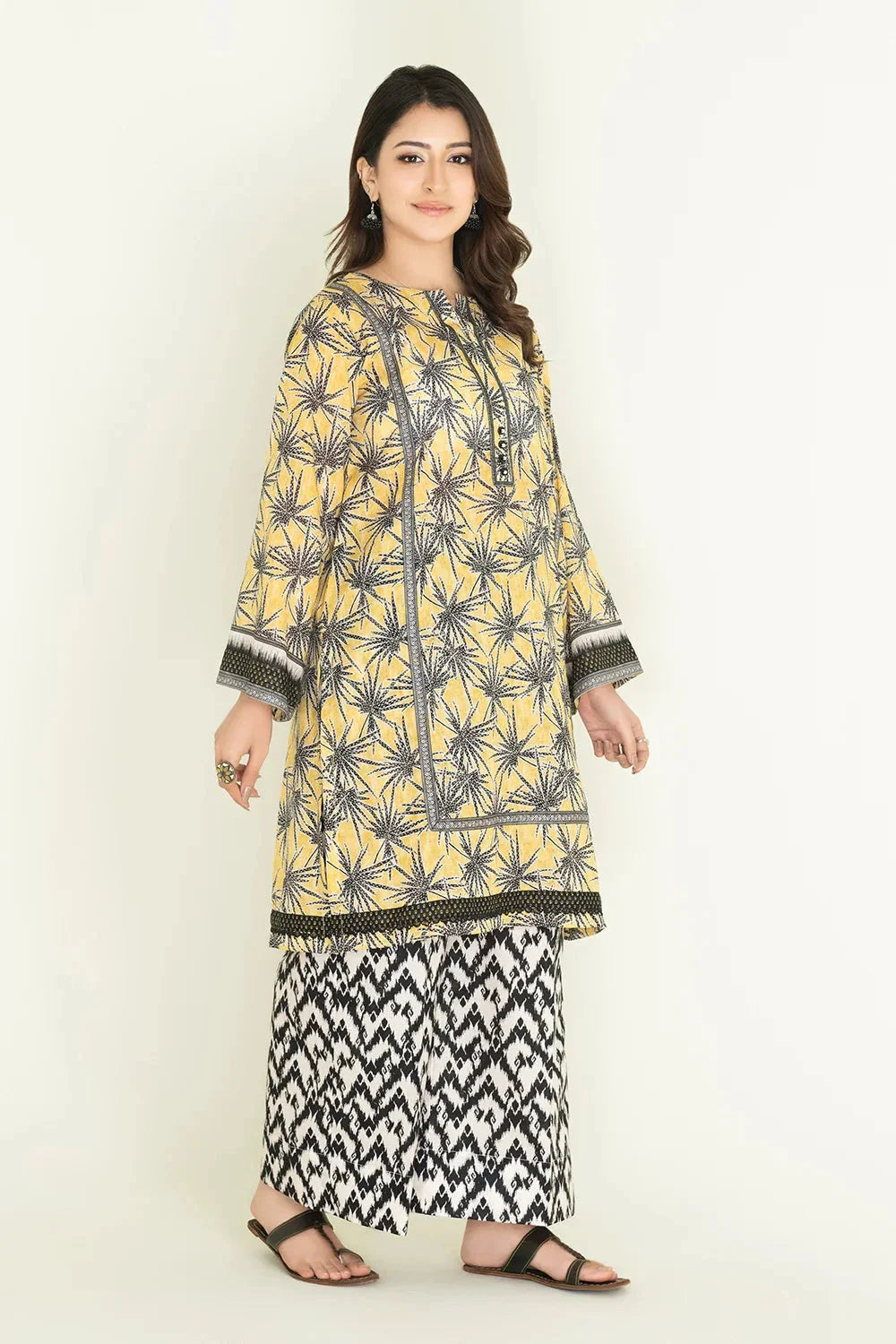 2PC Stitched Printed Lawn Shirt & Trouser | RTW-KST-3847 Printed KHAS STORES 