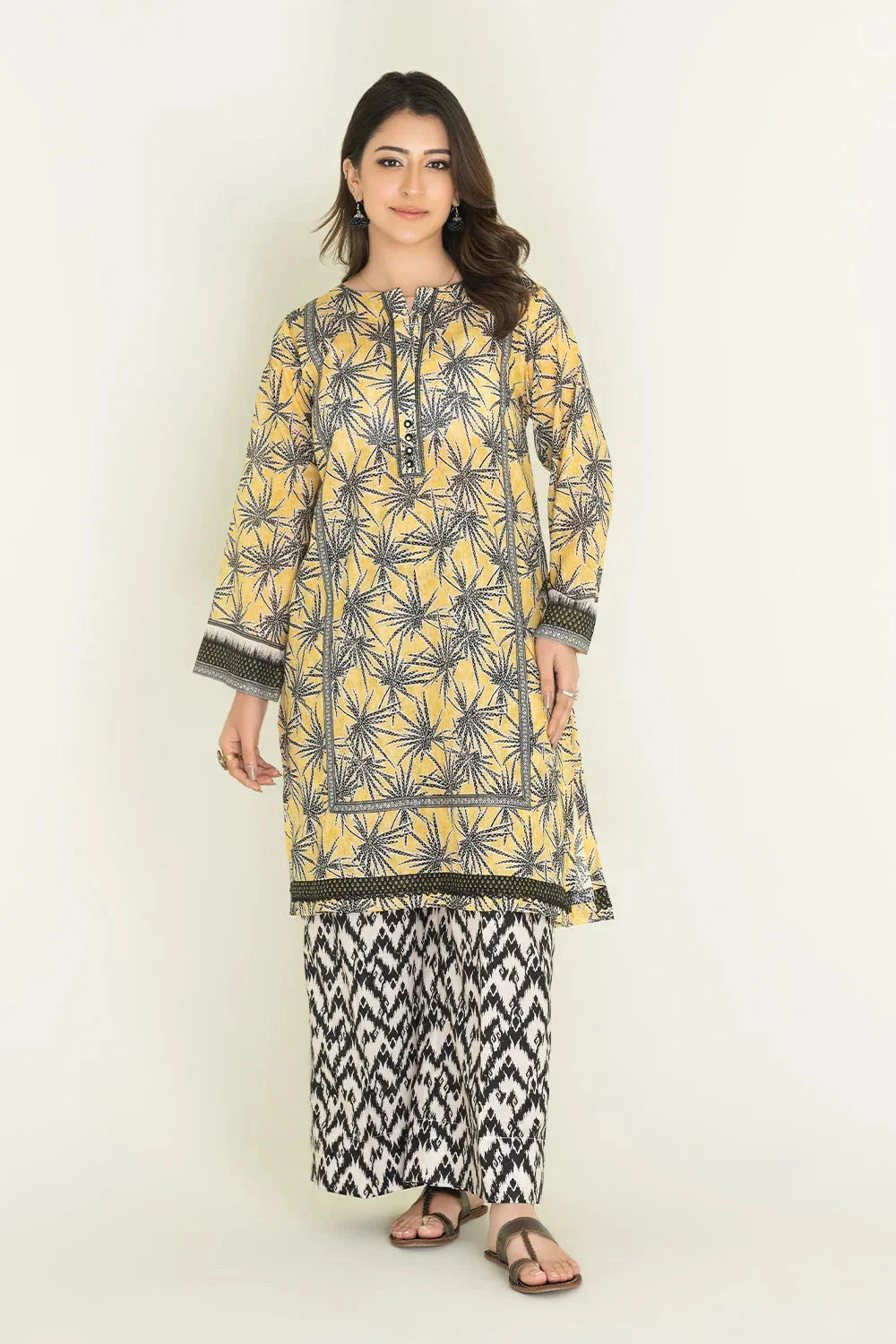 2PC Stitched Printed Lawn Shirt & Trouser | RTW-KST-3847 Printed KHAS STORES 