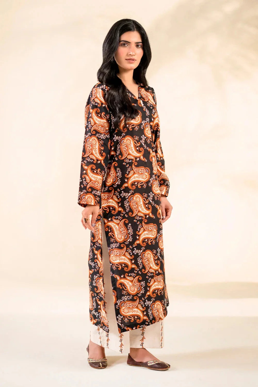 2PC Stitched Printed Lawn Shirt & Trouser | RTW-KST-3849 Printed KHAS STORES 