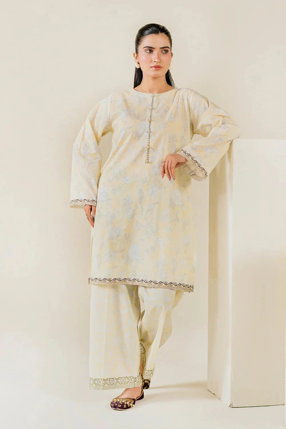 2PC Stitched Printed Lawn Shirt & Trouser | RTW-KST-3850 Printed KHAS STORES 