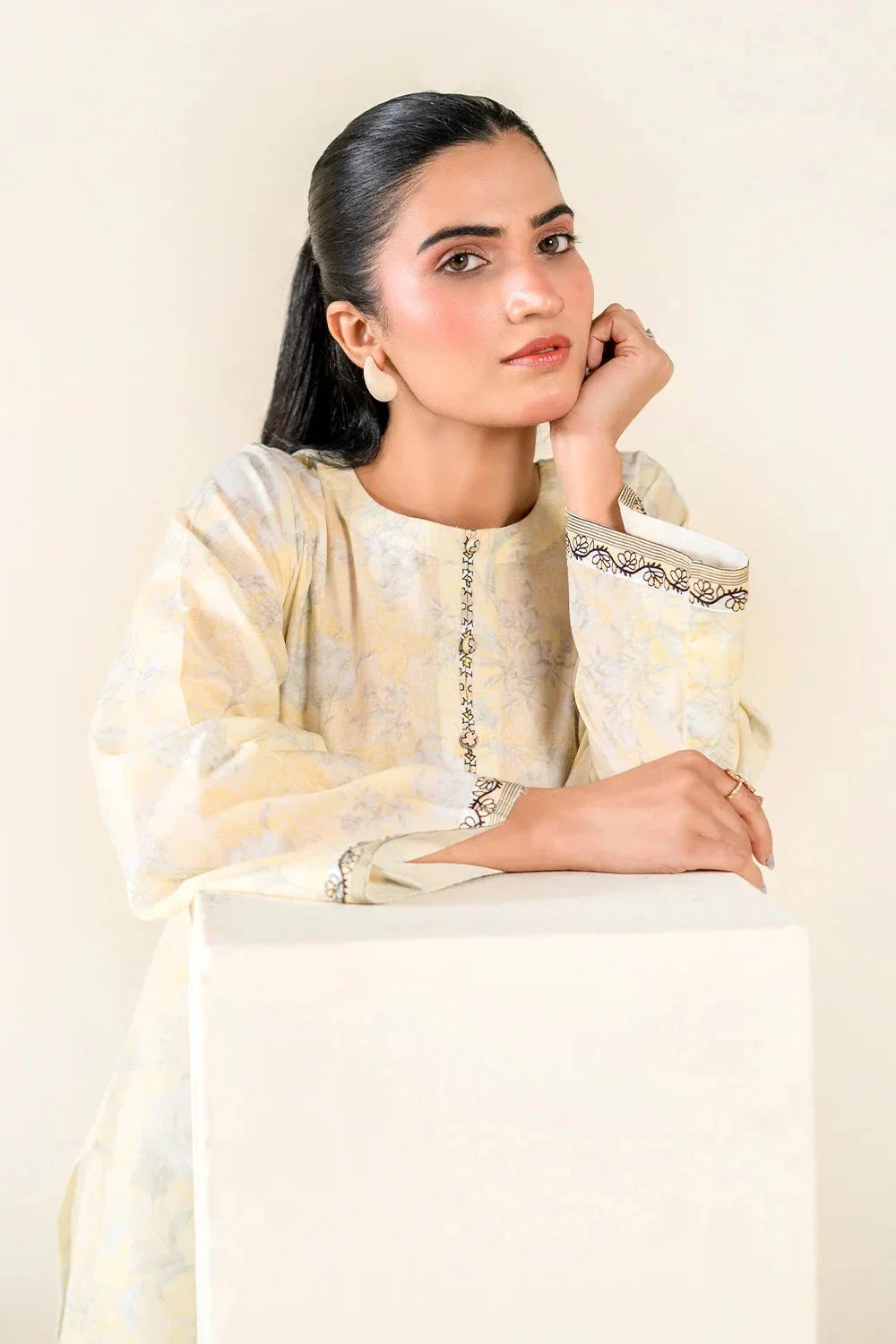 2PC Stitched Printed Lawn Shirt & Trouser | RTW-KST-3850 Printed KHAS STORES 
