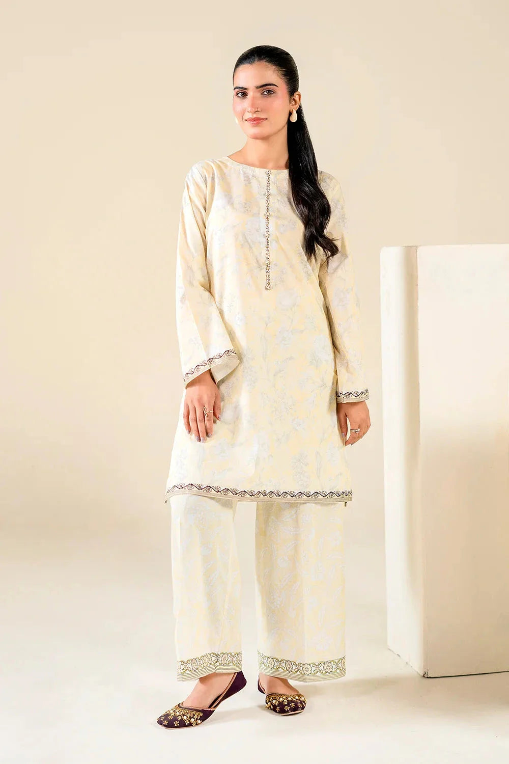 2PC Stitched Printed Lawn Shirt & Trouser | RTW-KST-3850 Printed KHAS STORES 