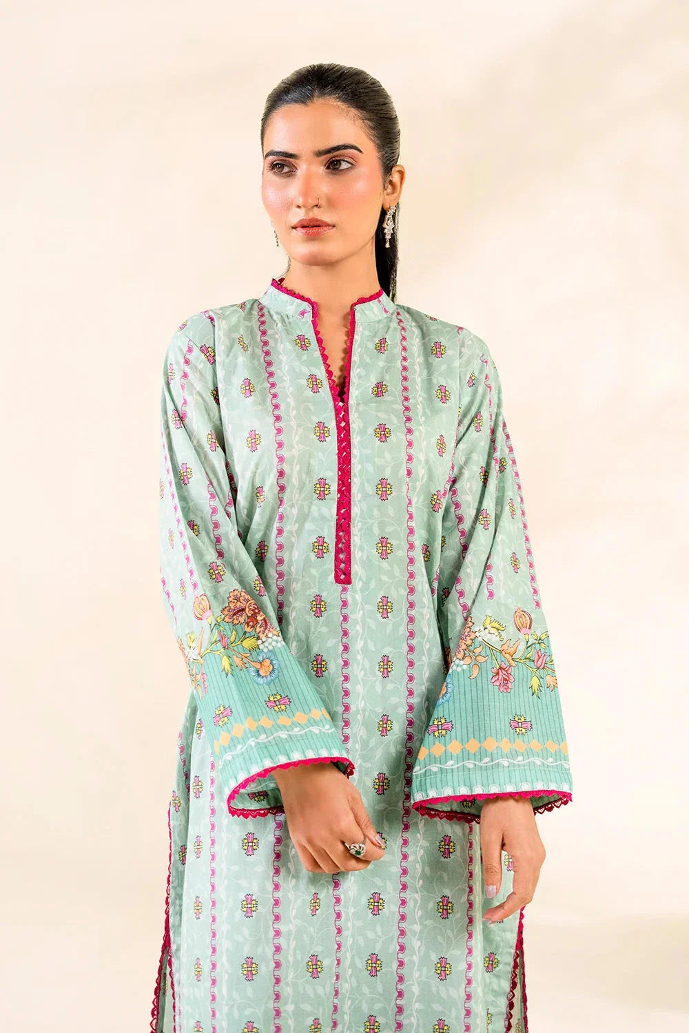 2PC Stitched Printed Lawn Shirt & Trouser | RTW-KST-3852 Printed KHAS STORES 